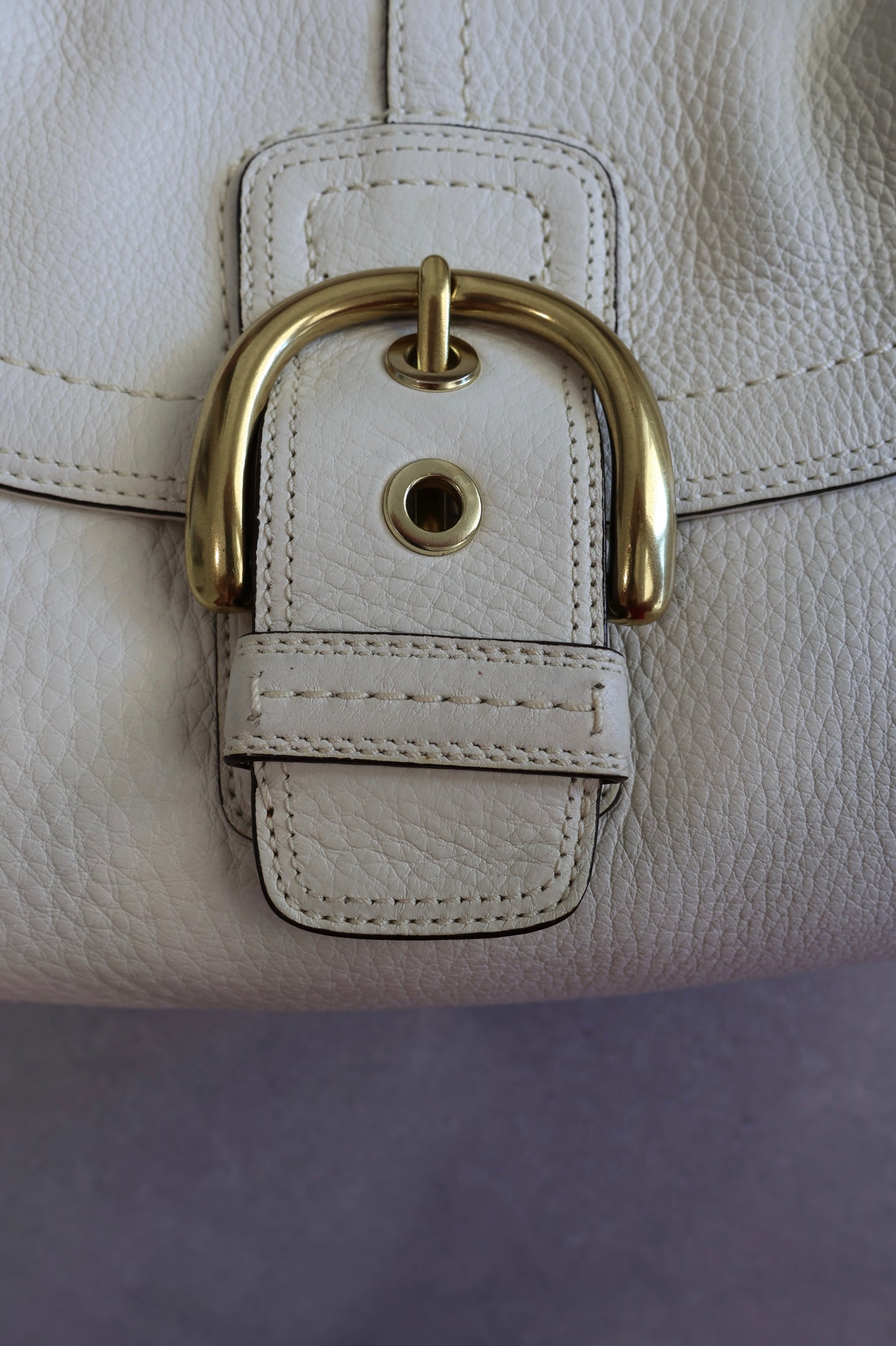 Coach Soho Cream and Brown Leather Shoulder Bag