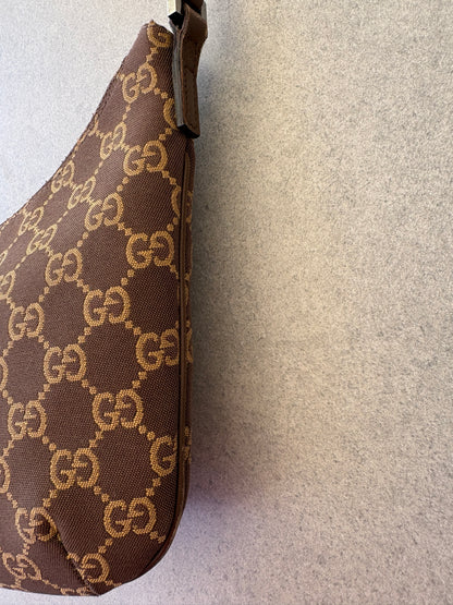 Gucci Brown GG Canvas and Leather Shoulder Bag
