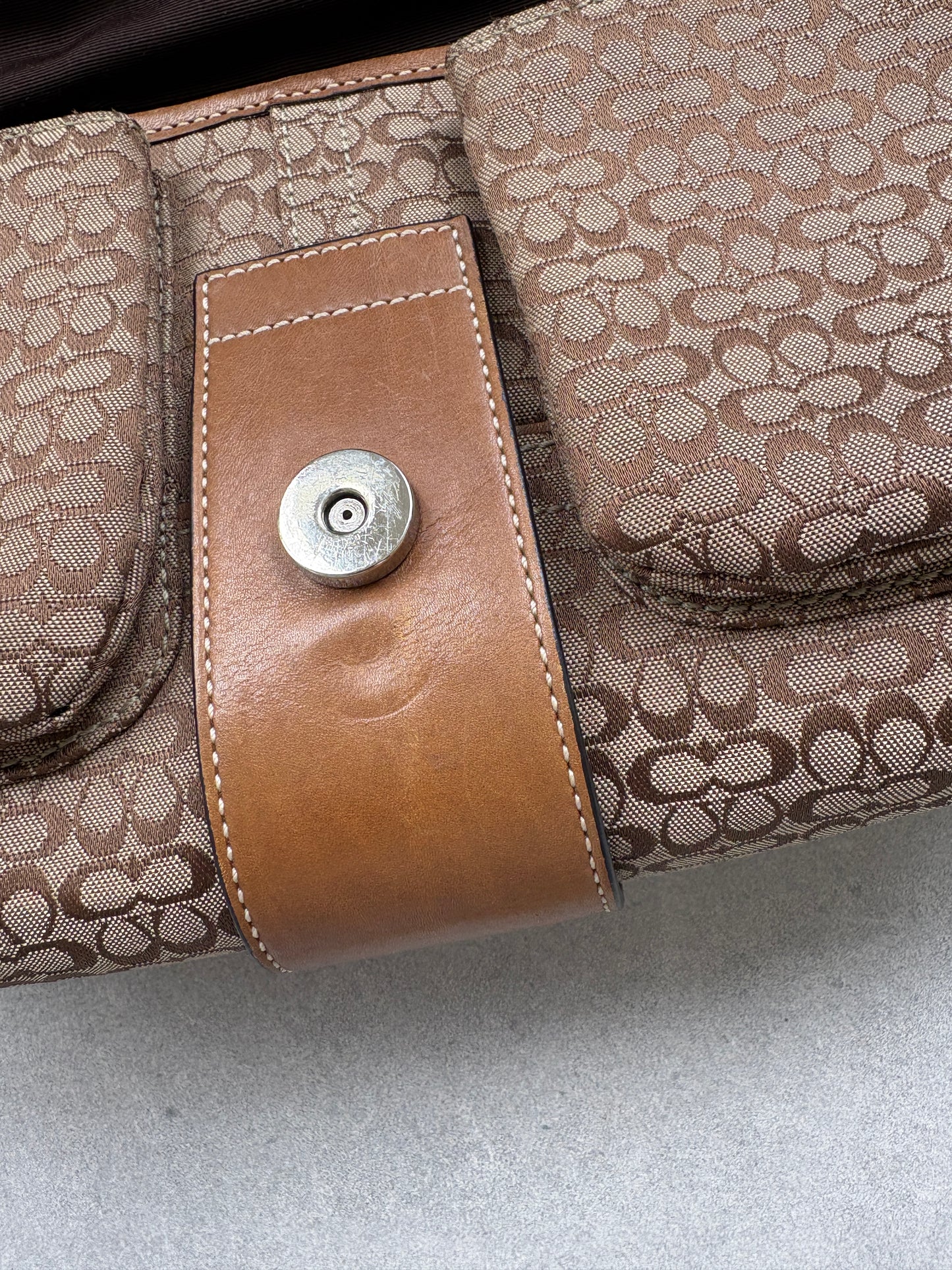 Coach Soho Brown Monogram Shoulder Bag