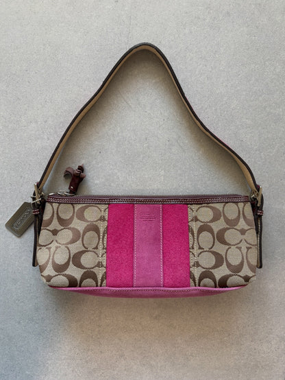 Coach Hampton Pink and Beige Shoulder Bag