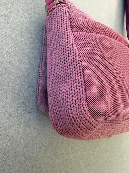Prada Knit Shoulder Bag Pink