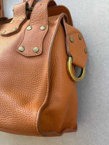 Mulberry Roxanne Tan Grained Leather Satchel Bag