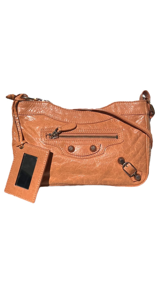 Balenciaga Orange Leather City Hip Crossbody Bag 2000s