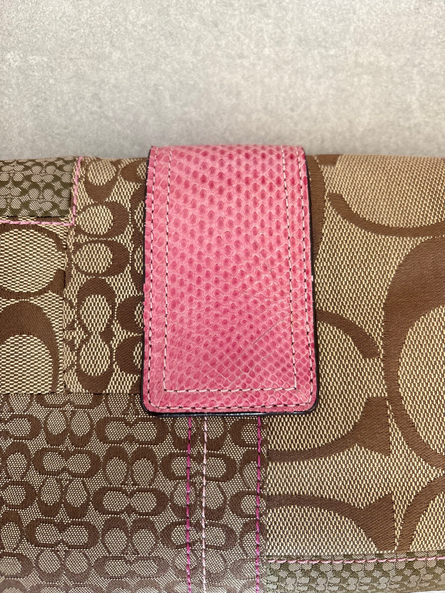 Coach Exotics Soho Patchwork with Pink Snakeskin Shoulder Bag