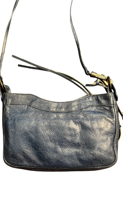2000s Balenciaga Navy Leather City Hip Crossbody Bag
