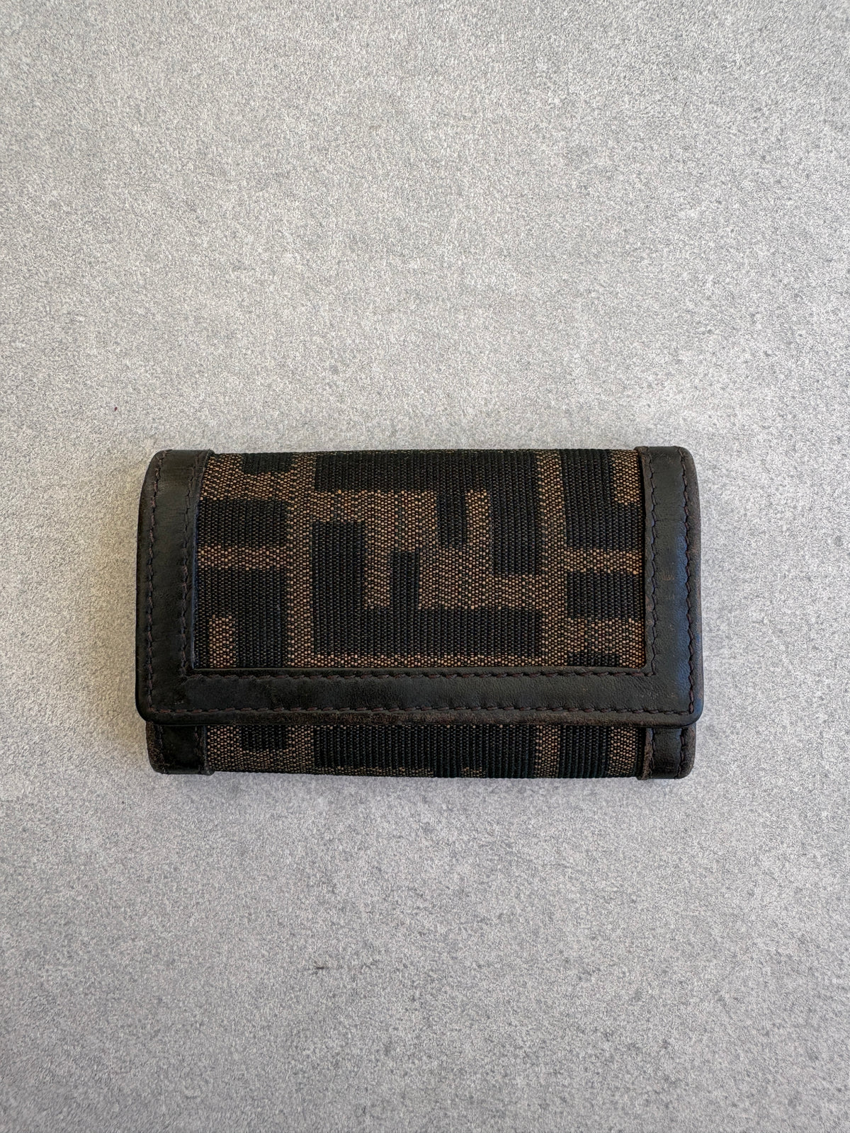 Fendi Zucca Canvas and Leather Key Holder