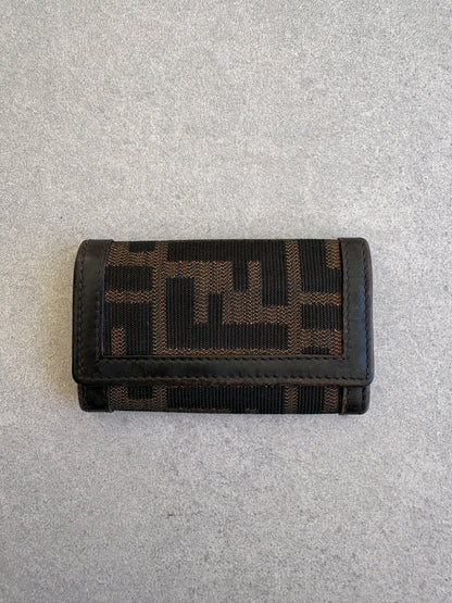 Fendi Zucca Canvas and Leather Key Holder