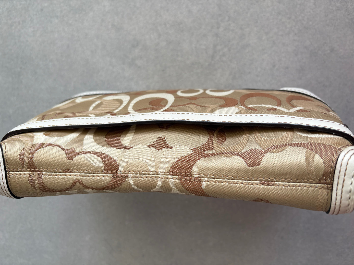 Coach Brown and Cream Optic Turnkey Shoulder Bag