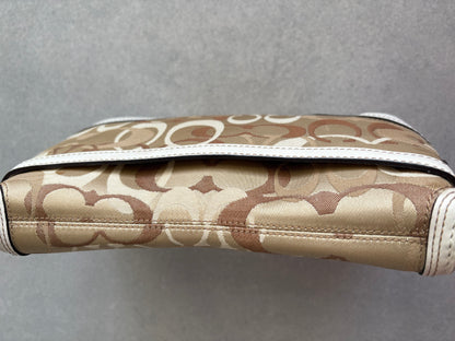 Coach Brown and Cream Optic Turnkey Shoulder Bag