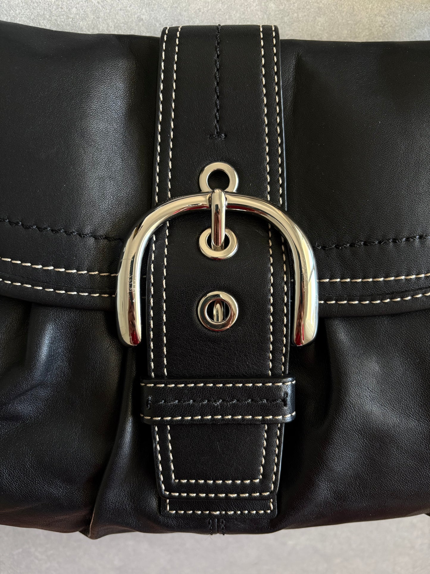 Coach Soho Black Leather Shoulder Bag