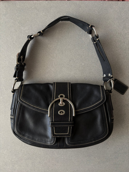 Coach Soho Black Leather Shoulder Bag