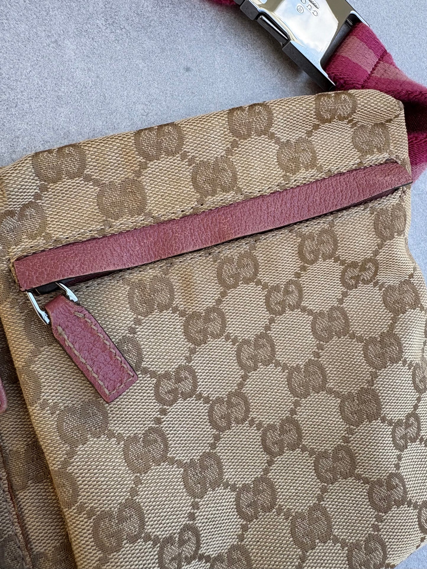 Gucci Belt Bag Pink and Beige