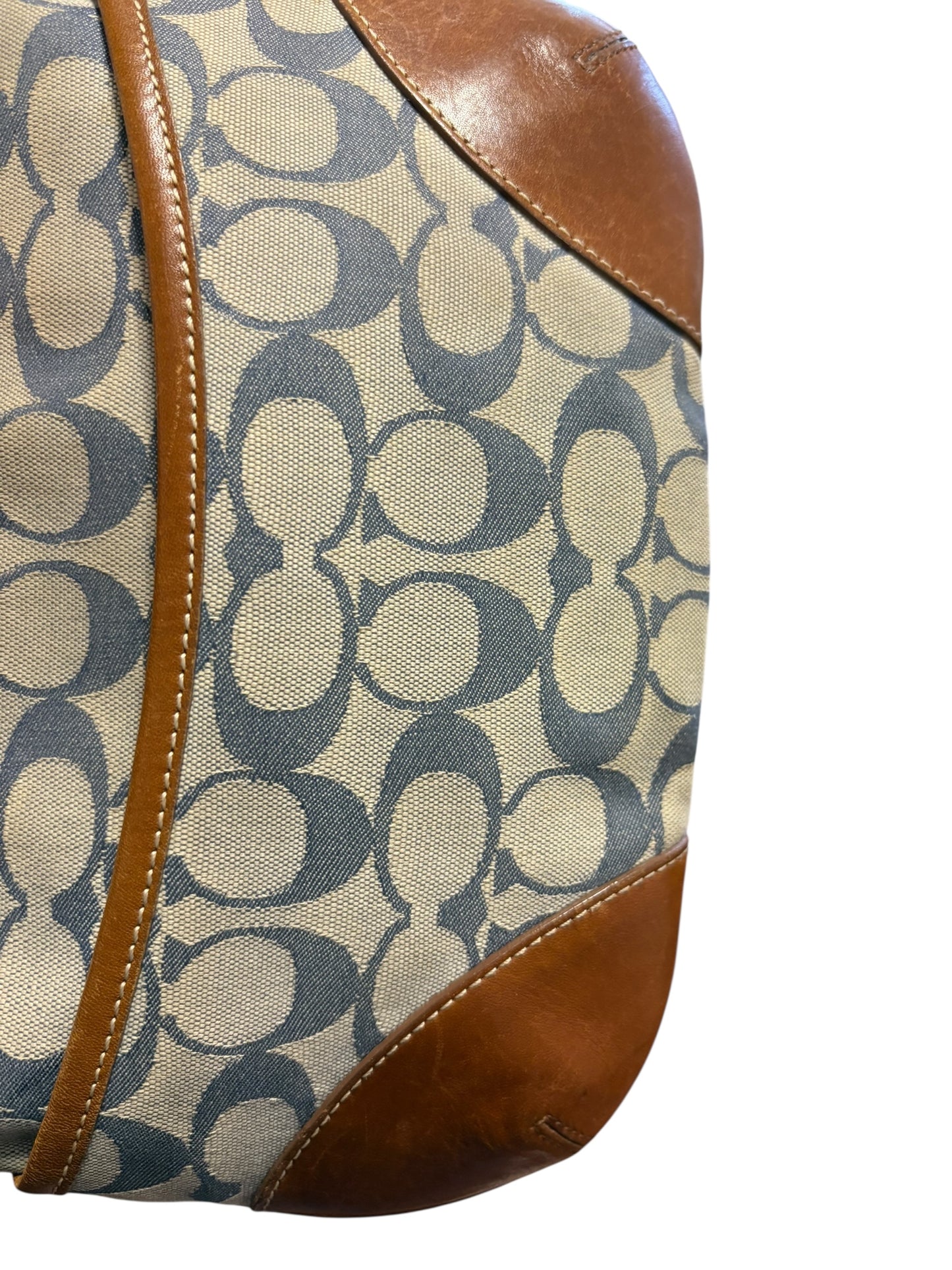 Coach Blue Monogram Shoulder Bag