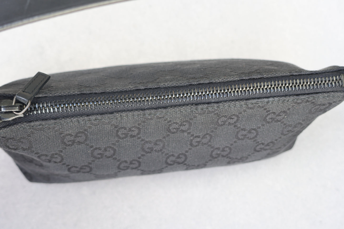 Gucci Black GG Canvas and Leather Pochette