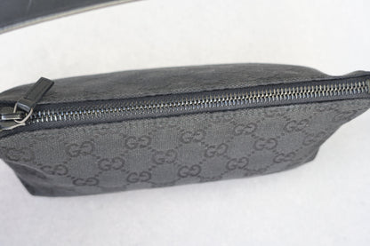 Gucci Black GG Canvas and Leather Pochette
