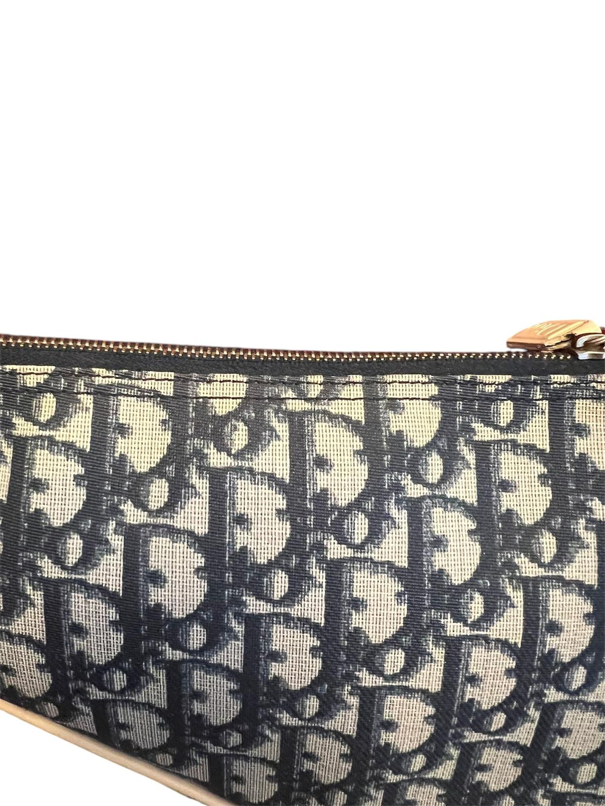 Christian Dior Blue Monogram Saddle Shoulder Bag