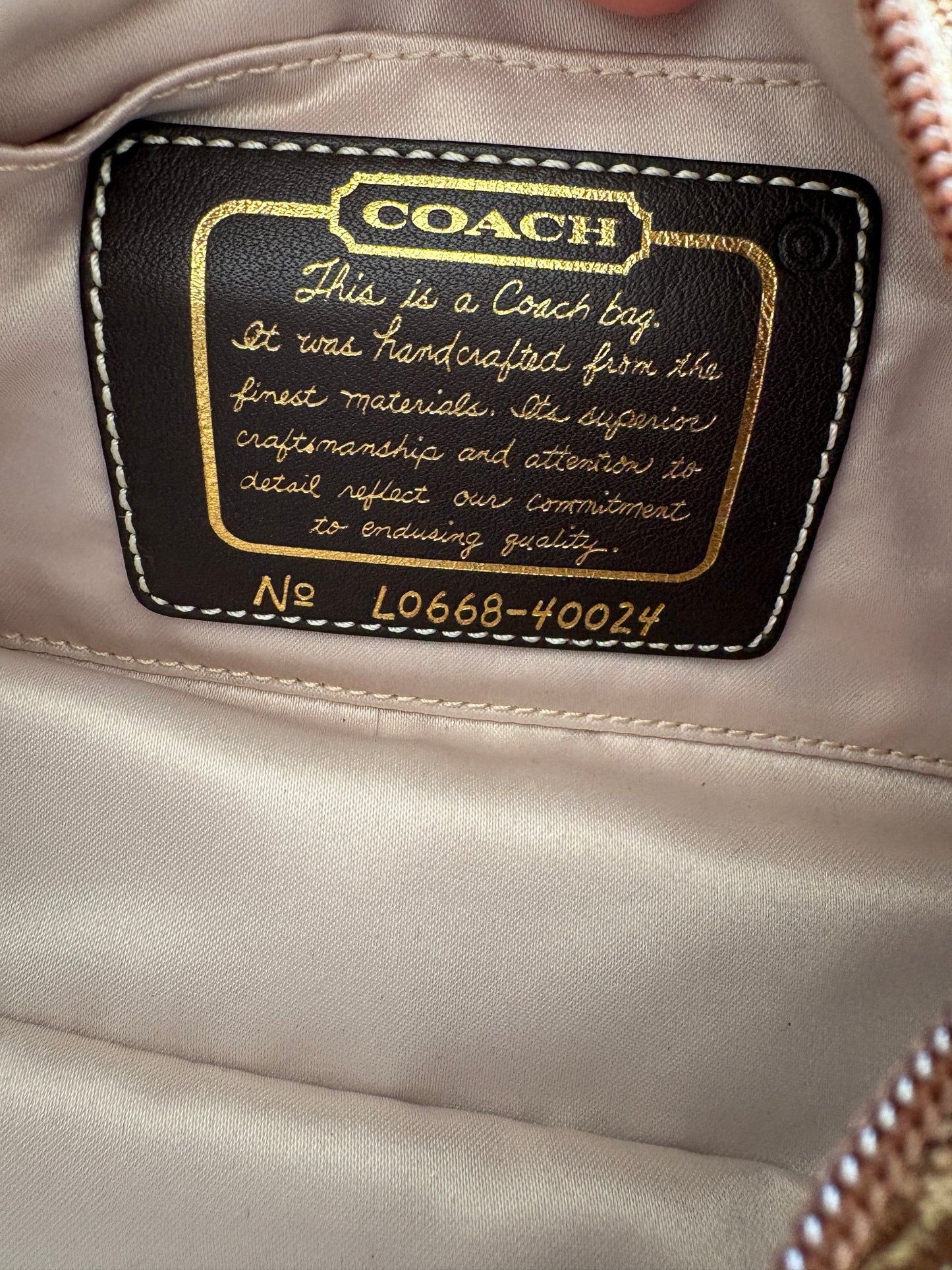 Coach Demi Beige and Gold Pouch