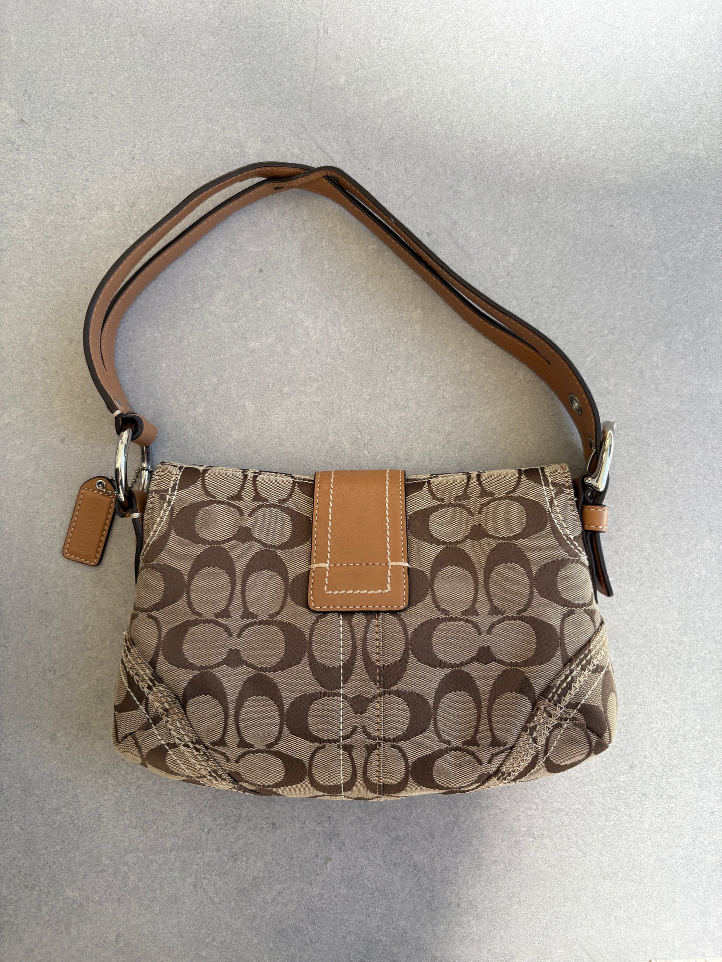 Coach Soho Brown Monogram Shoulder Bag