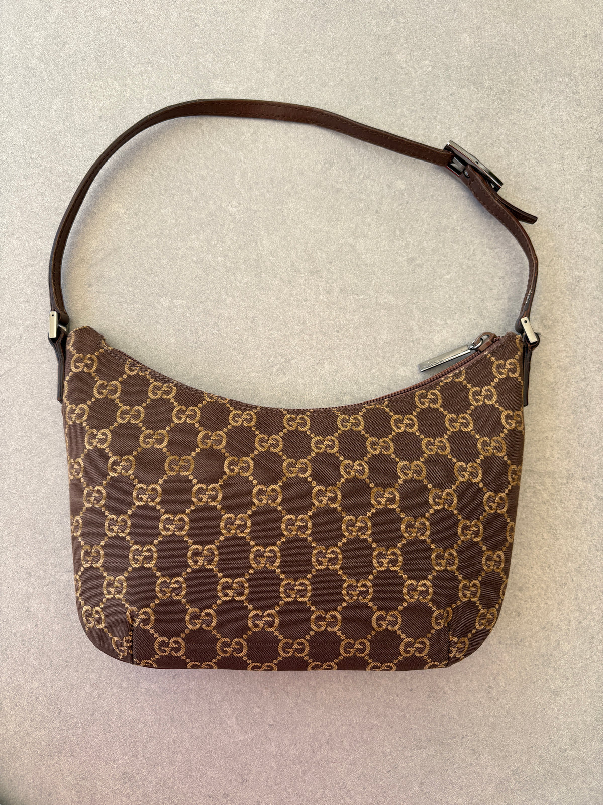Gucci Brown GG Canvas and Leather Shoulder Bag