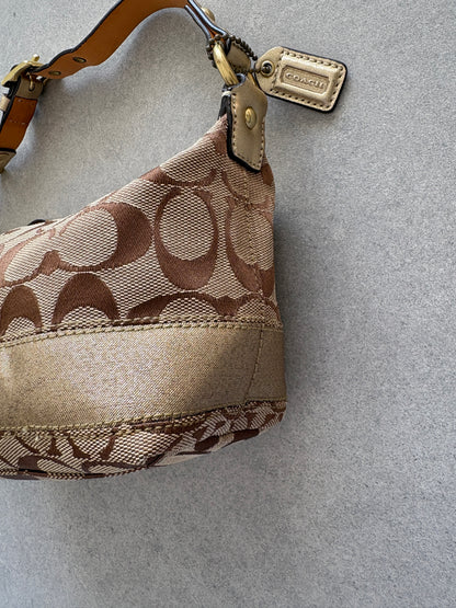 Coach Demi Beige and Gold Pouch