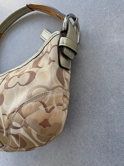 Coach Soho Monogram Bag Brown and Gold