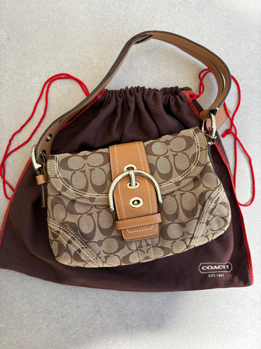 Coach Soho Brown Monogram Shoulder Bag