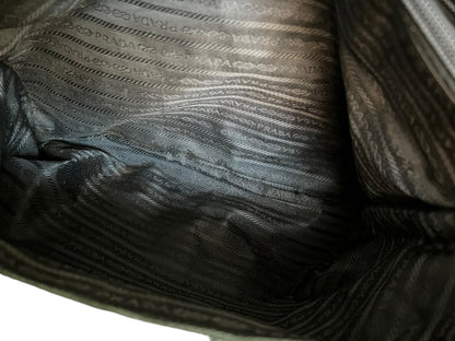 Prada Green Nylon Shoulder Tote Bag