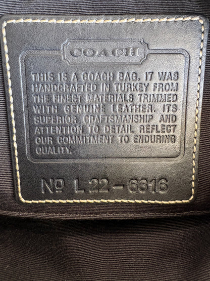 Coach Black and Grey Canvas Signature Crossbody Bag