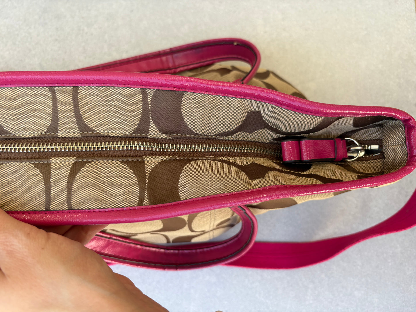 Coach Brown and Pink Tote Bag