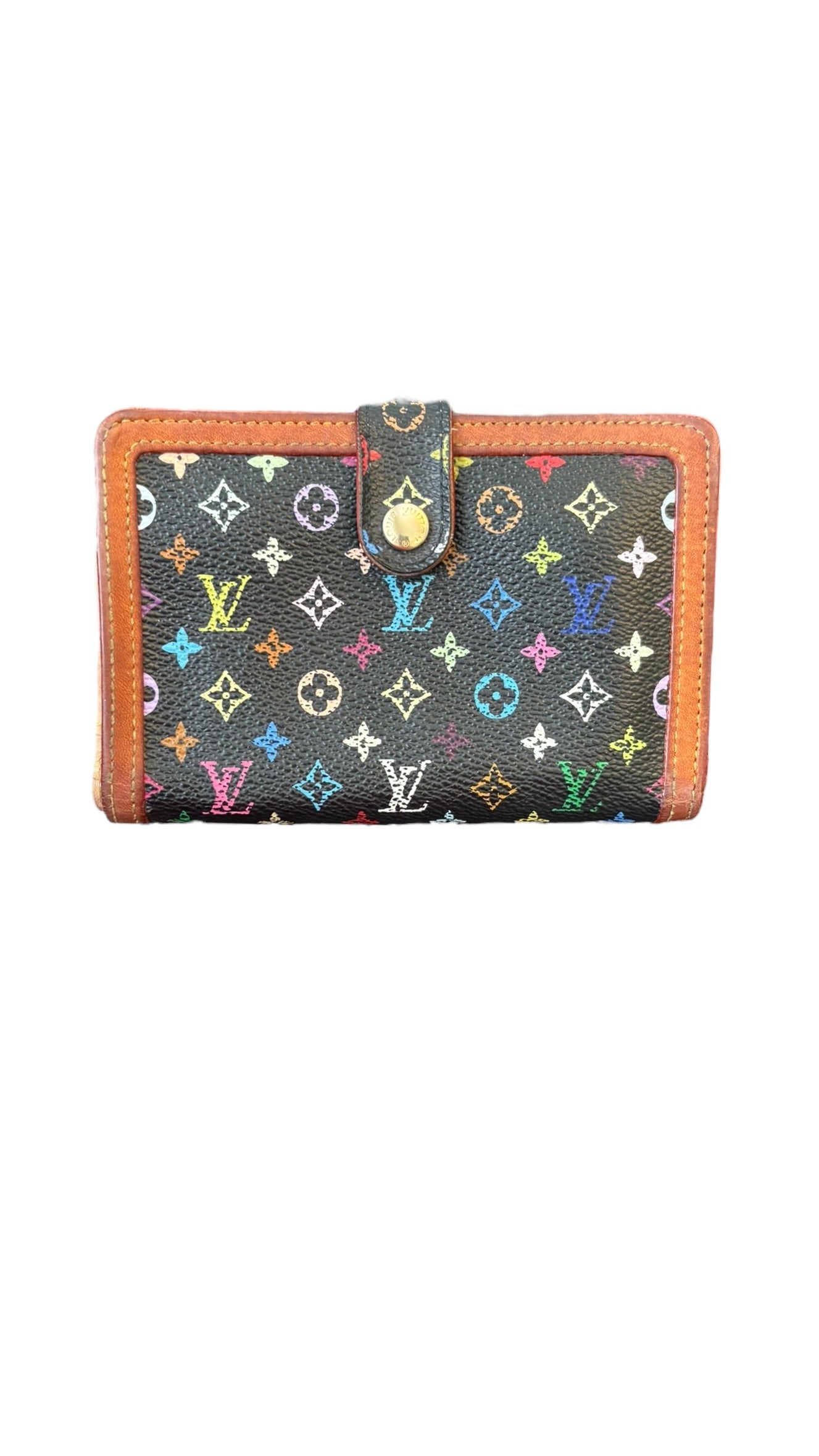 Louis Vuitton x Takashi Murakami Black Viennois wallet