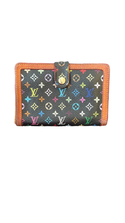 Louis Vuitton x Takashi Murakami Black Viennois wallet