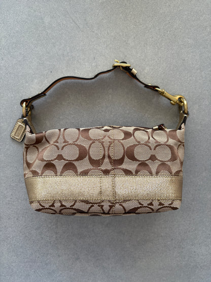 Coach Demi Beige and Gold Pouch