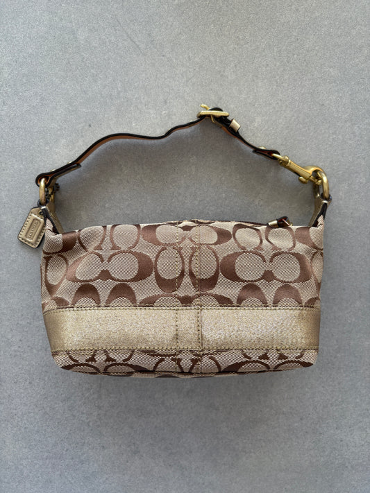 Coach Demi Beige and Gold Pouch