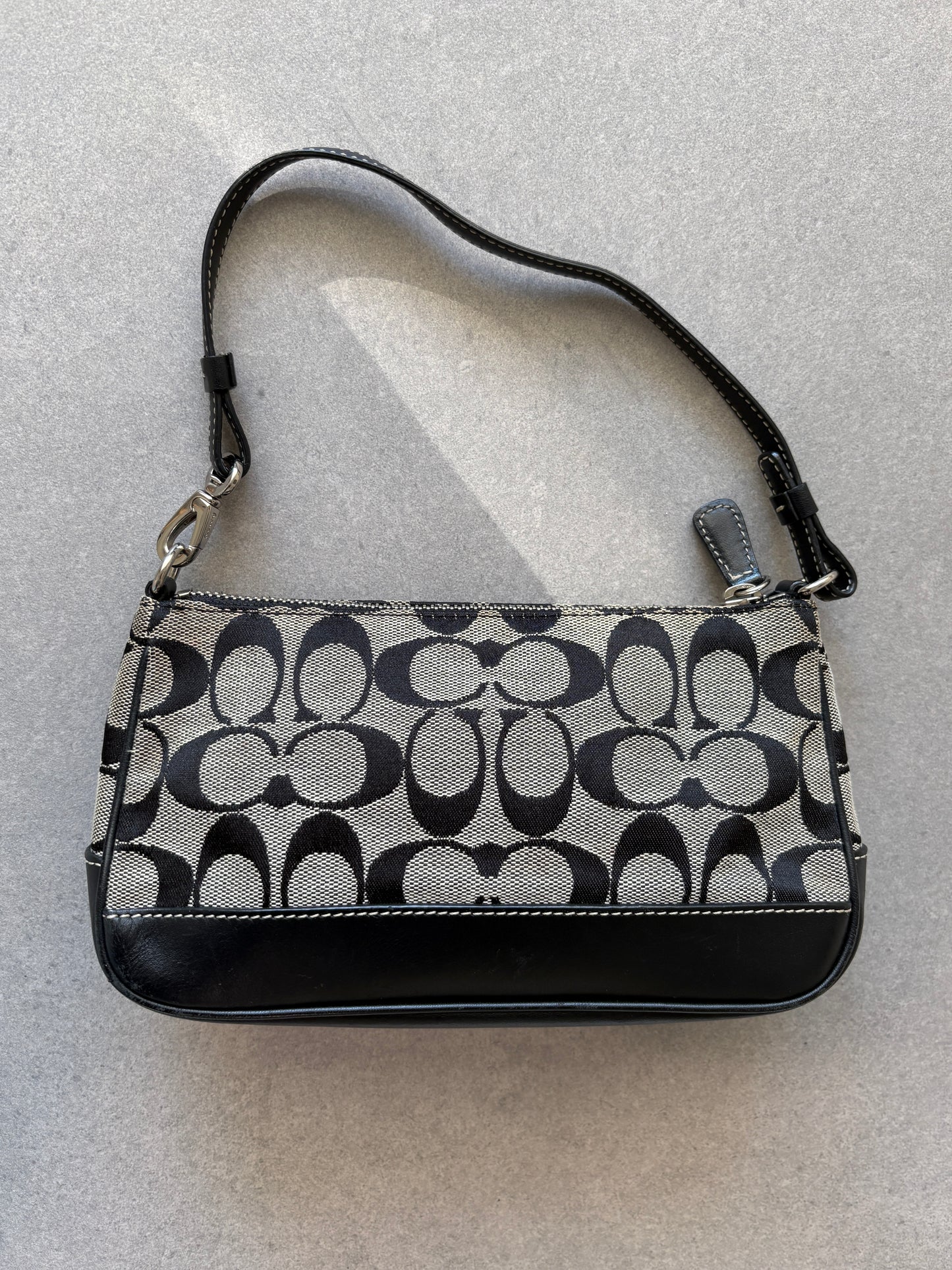 Coach Demi Black and Grey Shoulder Bag