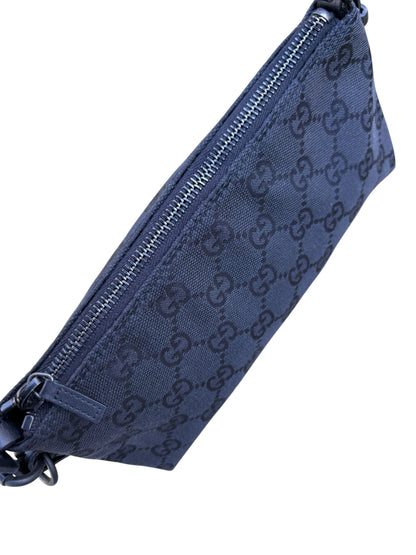 Gucci Black GG Canvas and Leather Pochette
