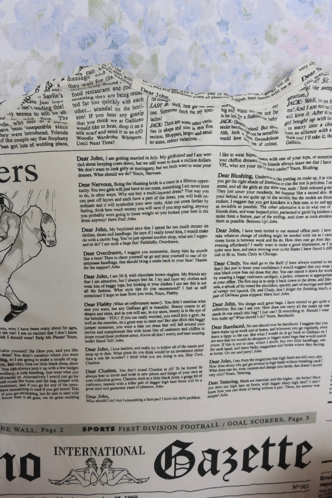 John Galliano Newspaper Top Size