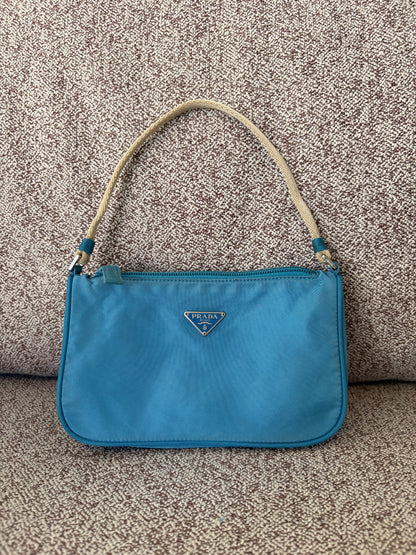 Prada Nylon Tessuto Accessory Pouch Blue