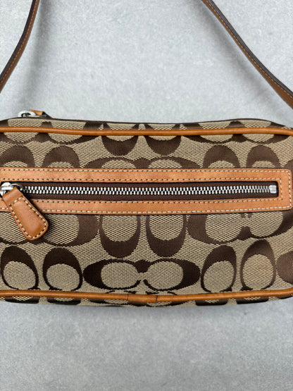 Coach Brown Canvas Signature Crossbody Bag