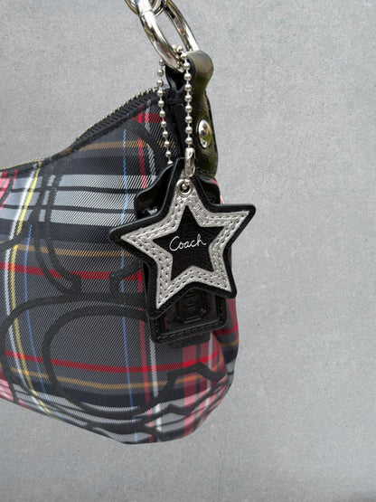 Coach Tartan Two-Way Handbag with Star Charm