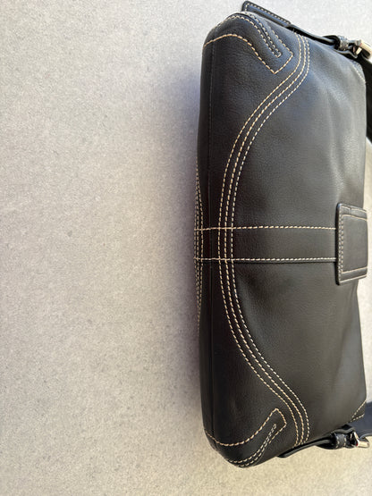 Coach Soho Black Leather Shoulder Bag