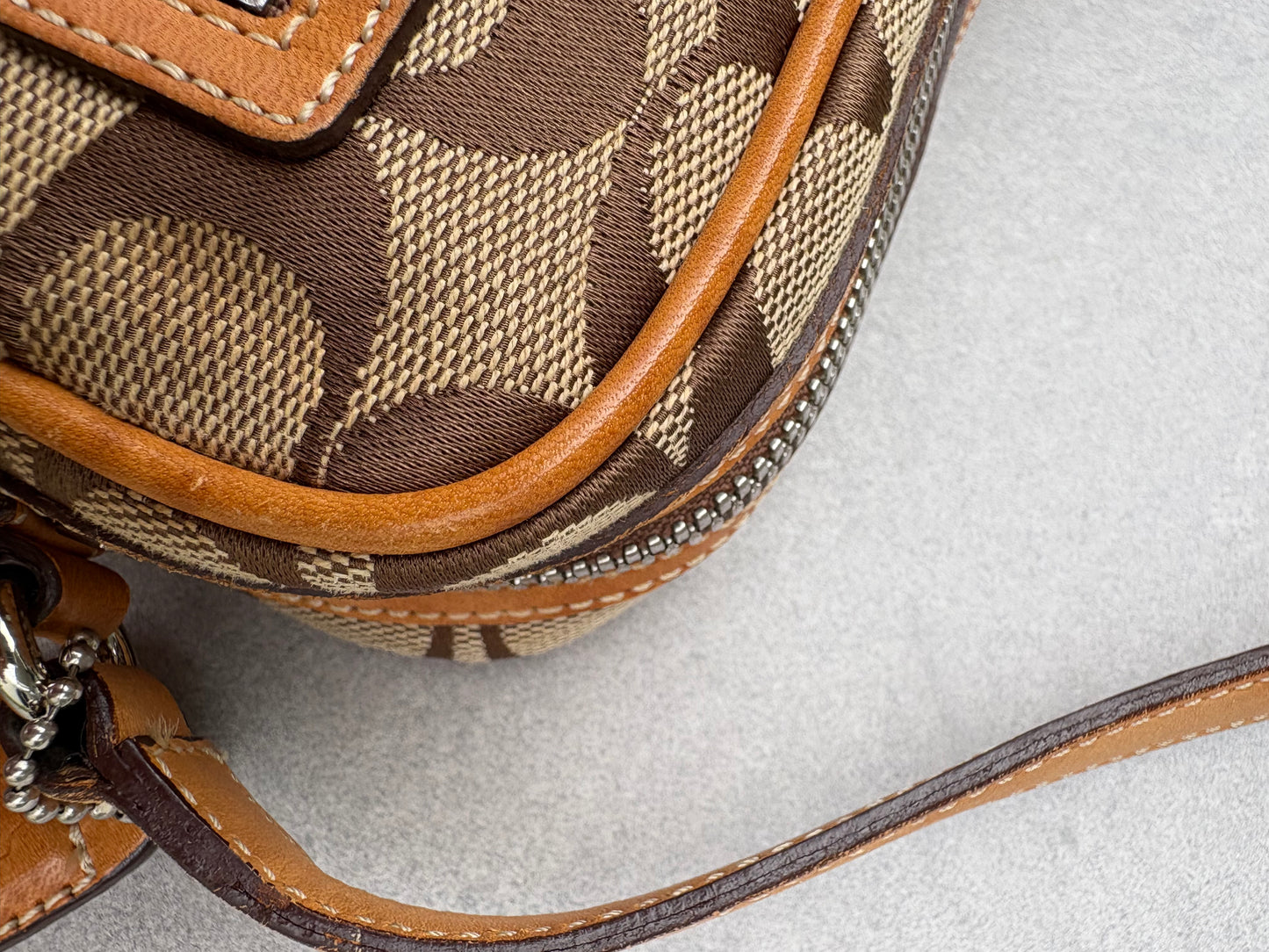 Coach Brown Canvas Signature Crossbody Bag
