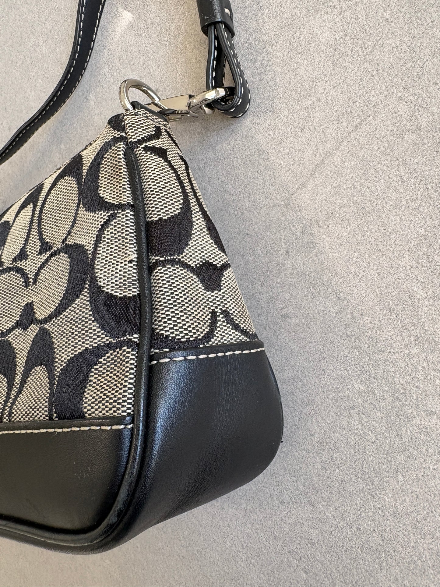 Coach Demi Black and Grey Shoulder Bag