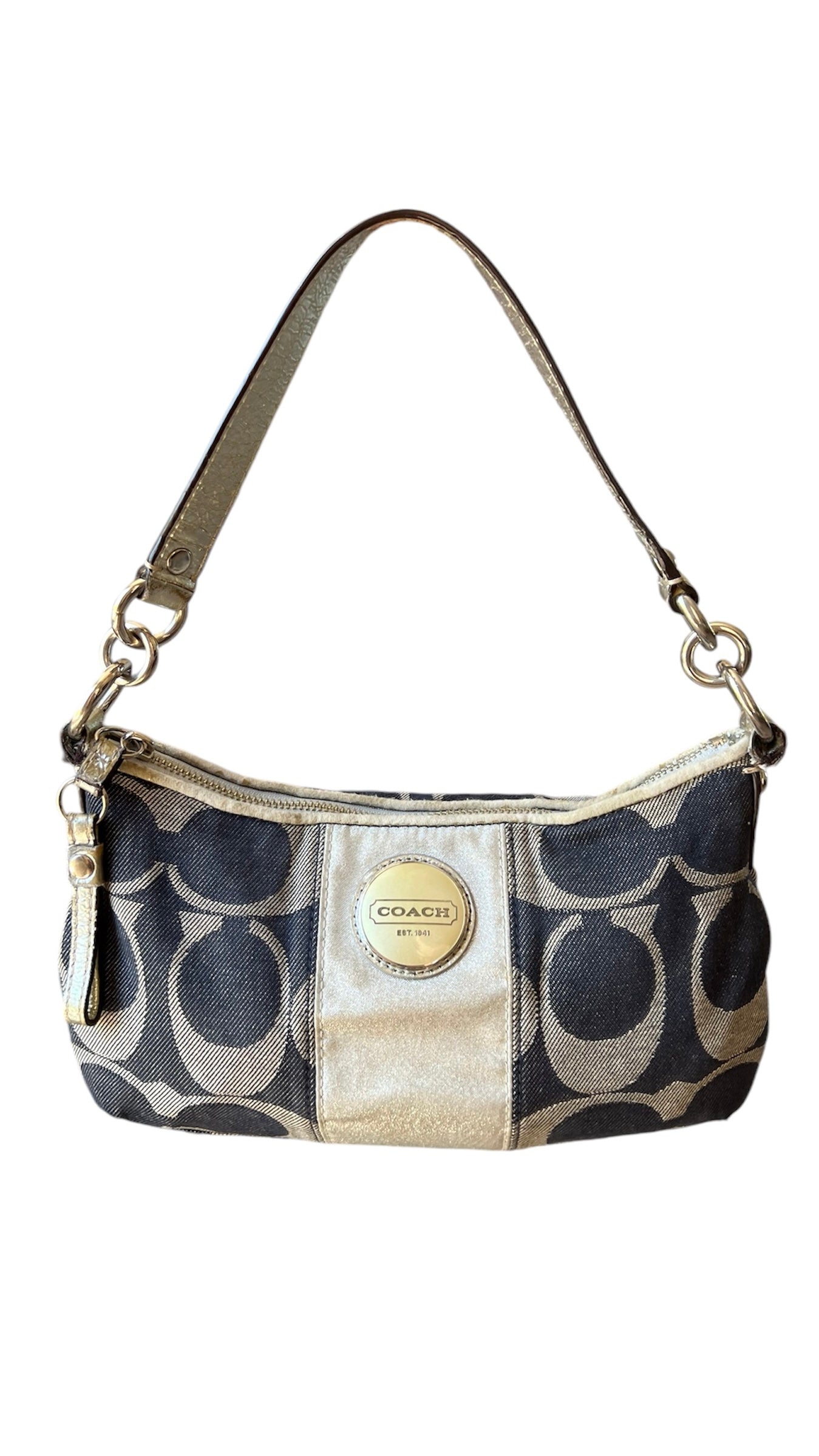 Coach Denim Monogram Shoulder Bag