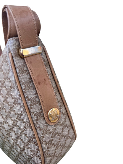 Celine Macadam Triomphe One Shoulder Bag Beige