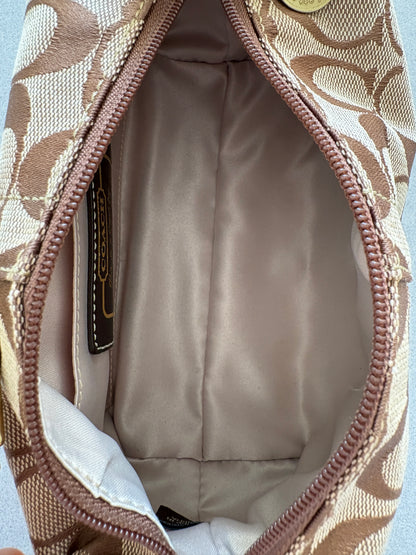 Coach Demi Beige and Gold Pouch