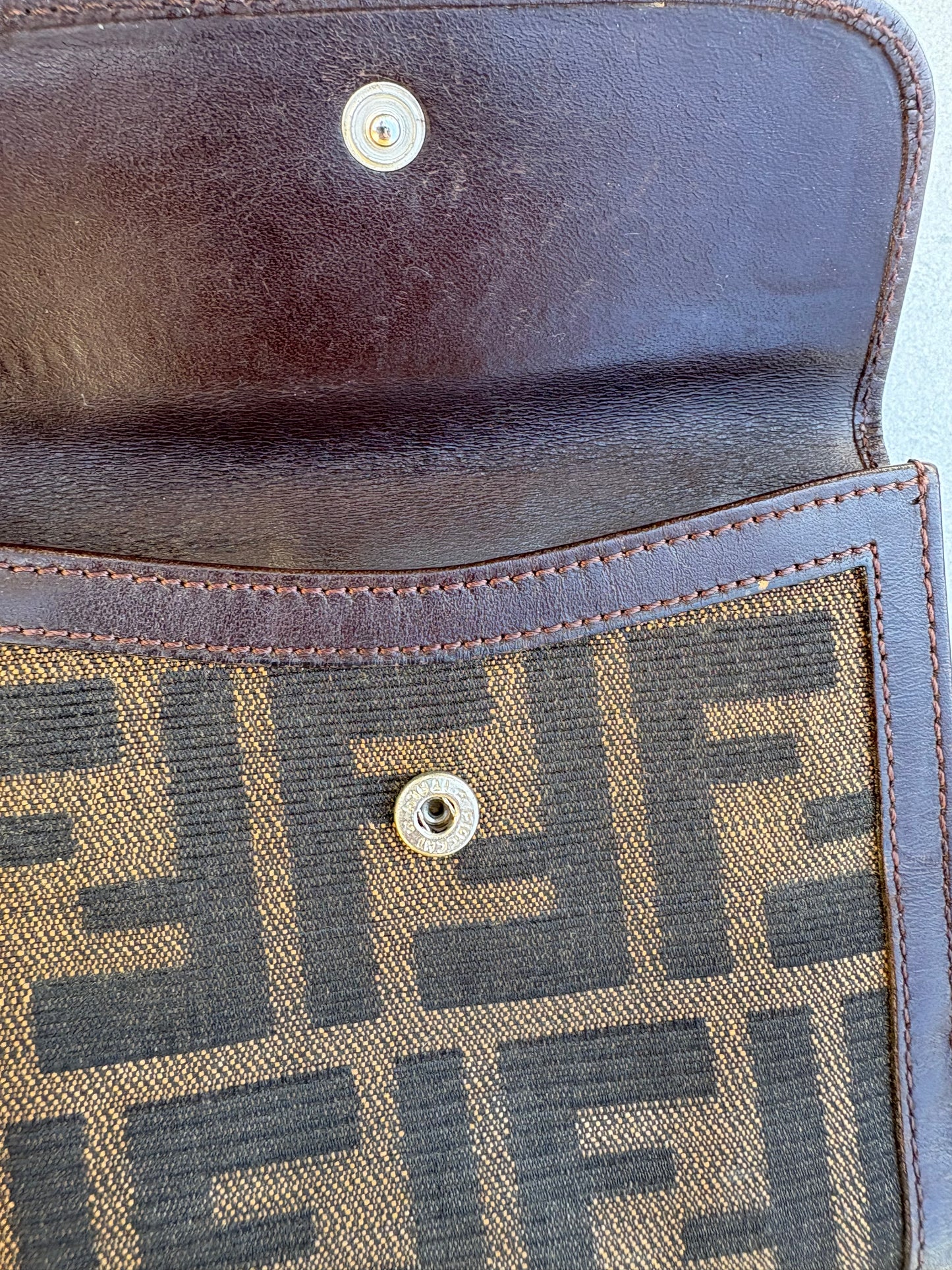 Fendi Brown Zucca Canvas and Leather Wallet