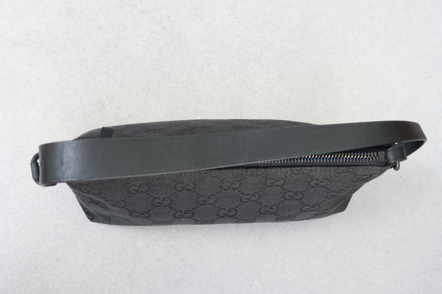 Gucci Black GG Canvas and Leather Pochette