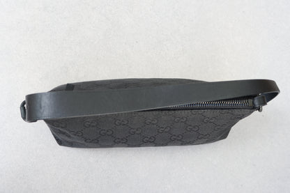 Gucci Black GG Canvas and Leather Pochette