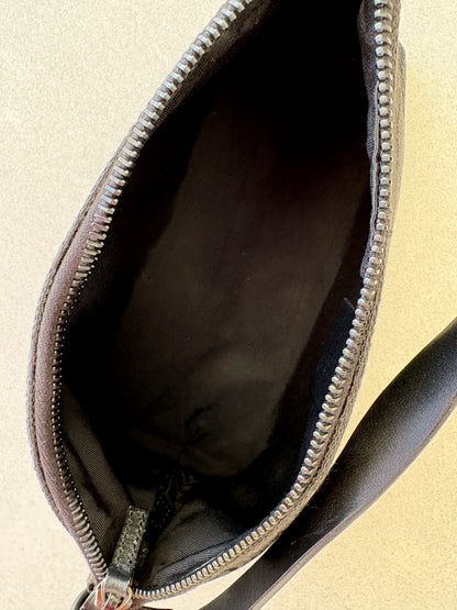 Gucci Black GG Canvas and Leather Pochette