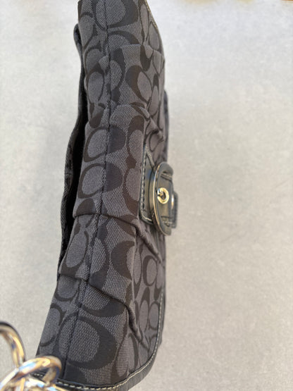 Coach Soho Black Monogram Shoulder Bag